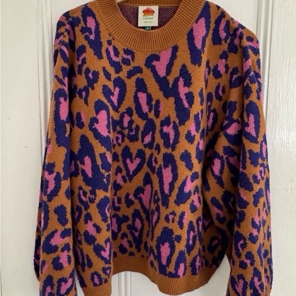 FARM Rio Sweaters - FARM Rio Women's Colorful Leopard Sweater - Brown, Pink, Blue